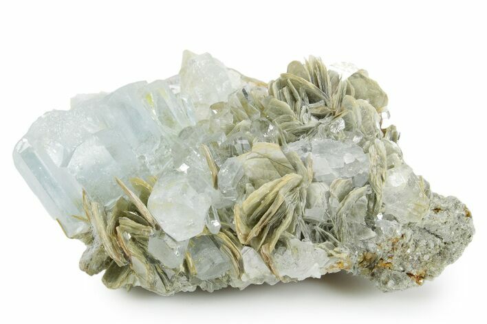Gemmy Aquamarine Crystals on Muscovite - Pakistan #354667